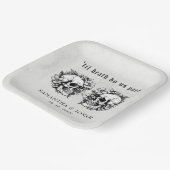 ゴシックフローラスカルハロウィン結婚ズ ペーパープレート (傾斜あり)