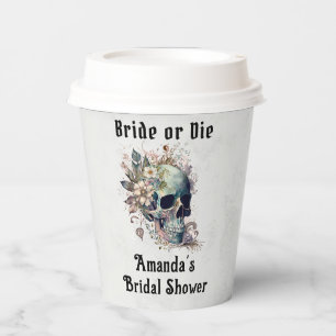 ゴシックフローラスカルハロウィーンブライダルシャワー 紙コップ