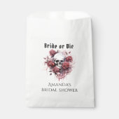 ゴシックフローラスカルブライダルシャワー優先バッグ フェイバーバッグ (正面)