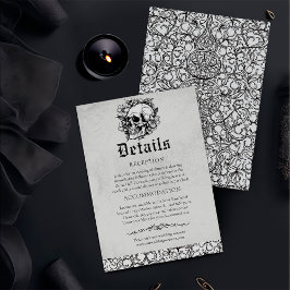 ゴシックフローラスカルブラック結婚ズ詳細 エンクロージャーカード