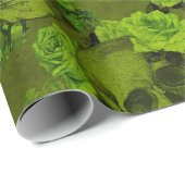 ゴシックフローラスカルプリント素朴ハロウィーン ラッピングペーパー (ロールコーナー)