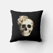 ゴシックフローラスカルホワイトローズ クッション (裏面)