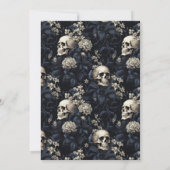 ゴシックフローラスカルムーディダークブライダルシャワー 招待状 (裏面)