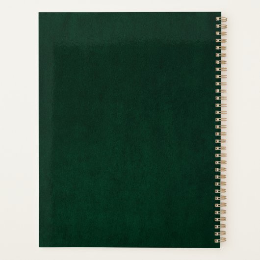 ゴシックフローラスカルヴィンテージグリーンパーソナライズ名 プランナー手帳 (裏面)