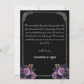 ゴシックフローラスカル結婚ダークサンキューカード サンキューカード (裏面)