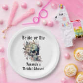 ゴシックフローラスカル花嫁またはダイブライダルシャワー ペーパープレート (パーティー)