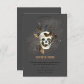 ゴシックフローラスカル蝶リハーサルディナー 招待状 (正面/裏面)