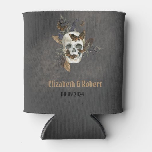 ゴシックフローラスカル蝶結婚ズ 缶クーラー (正面)