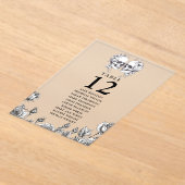 ゴシックフローラスカル表番号座席表 アクリル招待状 (レイダウン)