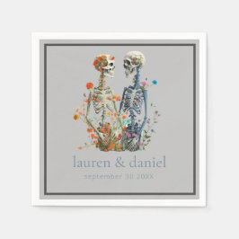 ゴシックフローラスケルトン名結婚Date's スタンダードカクテルナプキン