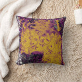 ゴシックフローラスタイルイエロー&パープルクッション クッション (ブランケット)