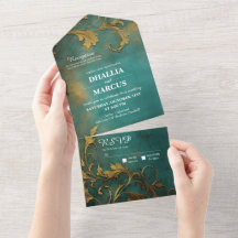 ゴシックフローラティール(緑がかった色)及び金ゴールド