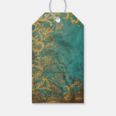 ゴシックフローラティール(緑がかった色)及び金ゴールド ギフトタグ (裏面)