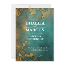 ゴシックフローラティール(緑がかった色)及び金ゴールド