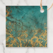 ゴシックフローラティール（緑がかった色）及び金ゴールド フェイバータグ (裏面)