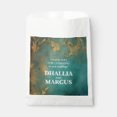 ゴシックフローラティール(緑がかった色)及び金ゴールド フェイバーバッグ (正面)