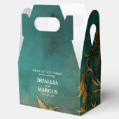 ゴシックフローラティール（緑がかった色）及び金ゴールド フェイバーボックス (オープン)