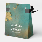 ゴシックフローラティール（緑がかった色）及び金ゴールド フェイバーボックス (裏面サイド)