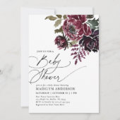 ゴシックフローラハロウィーンベビーシャワー 招待状 (正面)