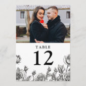 ゴシックフローラバラフォトテーブル番号 招待状 (裏面)