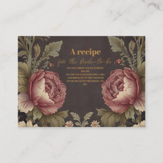 ゴシックフローラビクトリアンブライダルシャワー エンクロージャーカード (正面)