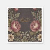 ゴシックフローラビクトリアンブライダルシャワー スタンダードカクテルナプキン (正面)