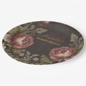 ゴシックフローラビクトリアンブライダルシャワー ペーパープレート (アングル)