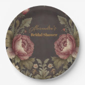 ゴシックフローラビクトリアンブライダルシャワー ペーパープレート (正面)