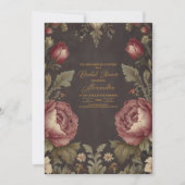 ゴシックフローラビクトリアンブライダルシャワー 招待状 (正面)