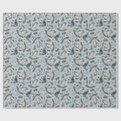 ゴシックフローラフランスのブルーロッキングホース柄 ラッピングペーパー (フラット)