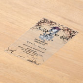 ゴシックフローラブライダルシャワー アクリル招待状 (レイダウン)