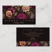 ゴシックフローラヴィンテージ赤クリームブラックフラワーダーク 名刺 (正面/裏面)