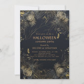 ゴシックフローラ大人ハロウィーンの衣装パーティー 招待状 (正面)