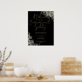 ゴシックフローラ婚約パーティウェルカムサイン ポスター (キッチン)