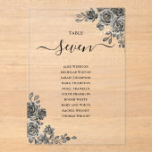 ゴシックフローラ座席計画アクリルテーブル番号 アクリル招待状 (正面)
