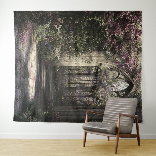 ゴシックフローラ教会の結婚廃墟の写真の背景 タペストリー (インサイチュ(横))