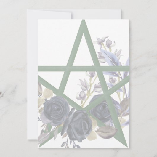 ゴシックフローラ星形五角形異教のハンスト 招待状 (裏面)