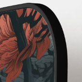 ゴシックフローラ暗色の黒焦げシエナモノグラム ピックルボールラケット (左詳細)