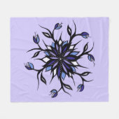 ゴシックフローラ曼荼羅と歯 フリースブランケット (正面(横))