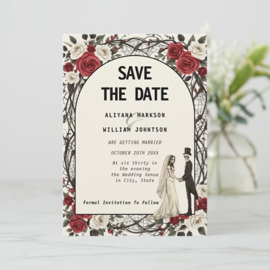 ゴシックフローラ死体カップル結婚ハロウィン セーブザデート (スタンド正面)