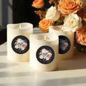 ゴシックフローラ水彩スカル秋の結婚式モノグラム ラウンドシール