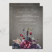 ゴシックフローラ水彩写真保存日 招待状 (正面/裏面)