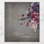 ゴシックフローラ水結婚色のワインラベル ワインラベル (シングルラベル)