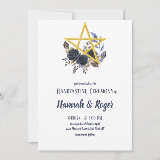 ゴシックフローラ異教の星形五角形侵入 招待状 (正面)