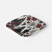 ゴシックフローラ紙スクエアプレート結婚ズ ペーパープレート (傾斜あり)