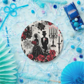 ゴシックフローラ紙プレート – ハロウィン結婚ズ ペーパープレート (パーティー)