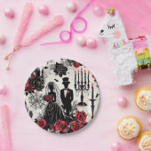 ゴシックフローラ紙プレート – ハロウィン結婚ズ ペーパープレート (パーティー)