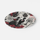 ゴシックフローラ紙プレート – ハロウィン結婚ズ ペーパープレート (アングル)