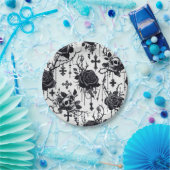 ゴシックフローラ紙プレート – ハロウィン結婚ズ ペーパープレート (パーティー)