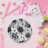 ゴシックフローラ紙プレート – ハロウィン結婚ズ ペーパープレート (パーティー)